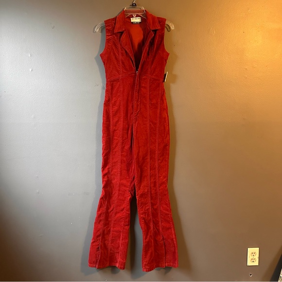 Free People CRVY Ring Alarm Red Jumpsuit NWT - Picture 3 of 8